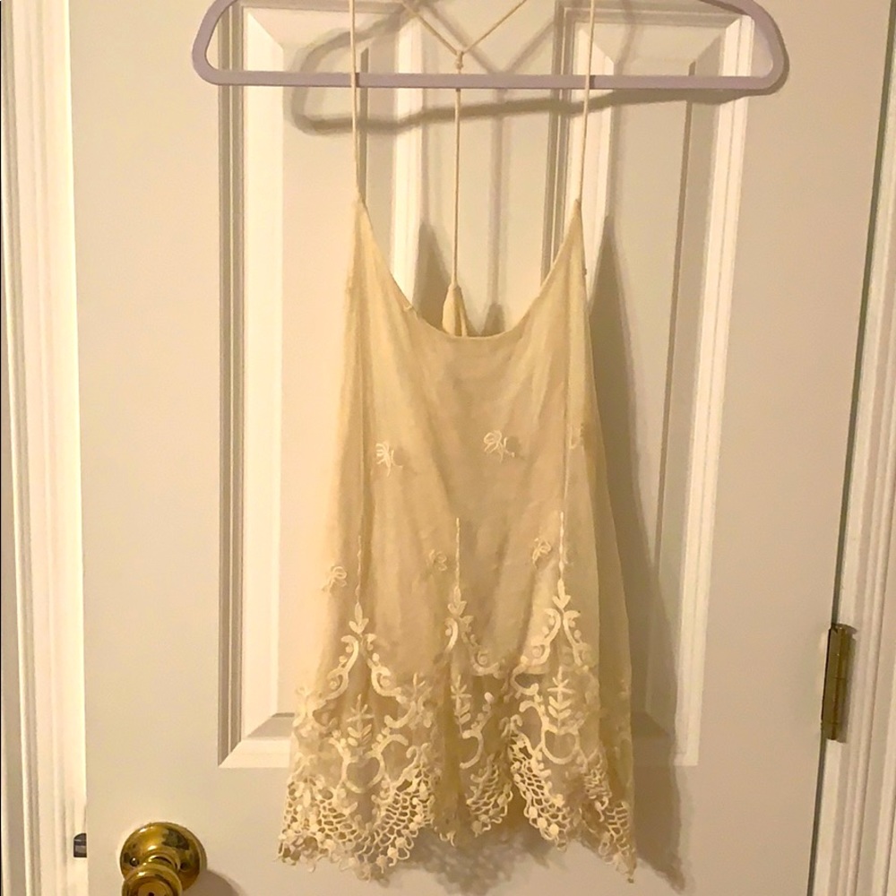 Ivory/ Cream mesh embroidered cami